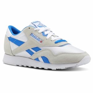 Reebok Classic Nylon Turnschuhe Damen - Weiß/Blau - DE 976-TAK